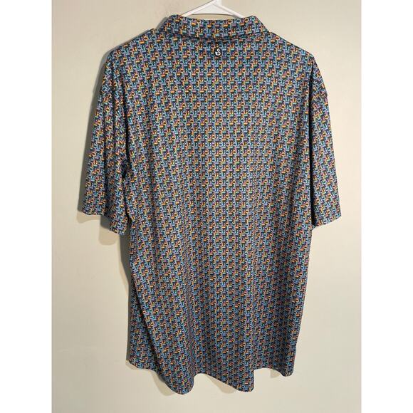 Swannies Men's Golf Polo Shirt Men’s XL Violet All Over Print Performance - Picture 5 of 11